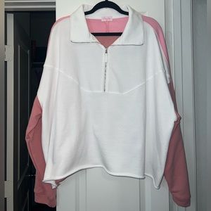 Pink Lily ColorBlock Quarter Zip Pullover *NWOT*